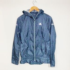 ADIDAS Weather Resistant Hooded Jacket Packable, Zipper Front Size XSmall